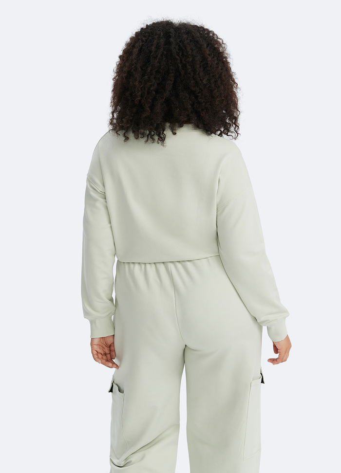 Cropped Sweatshirt mit Kordelzug