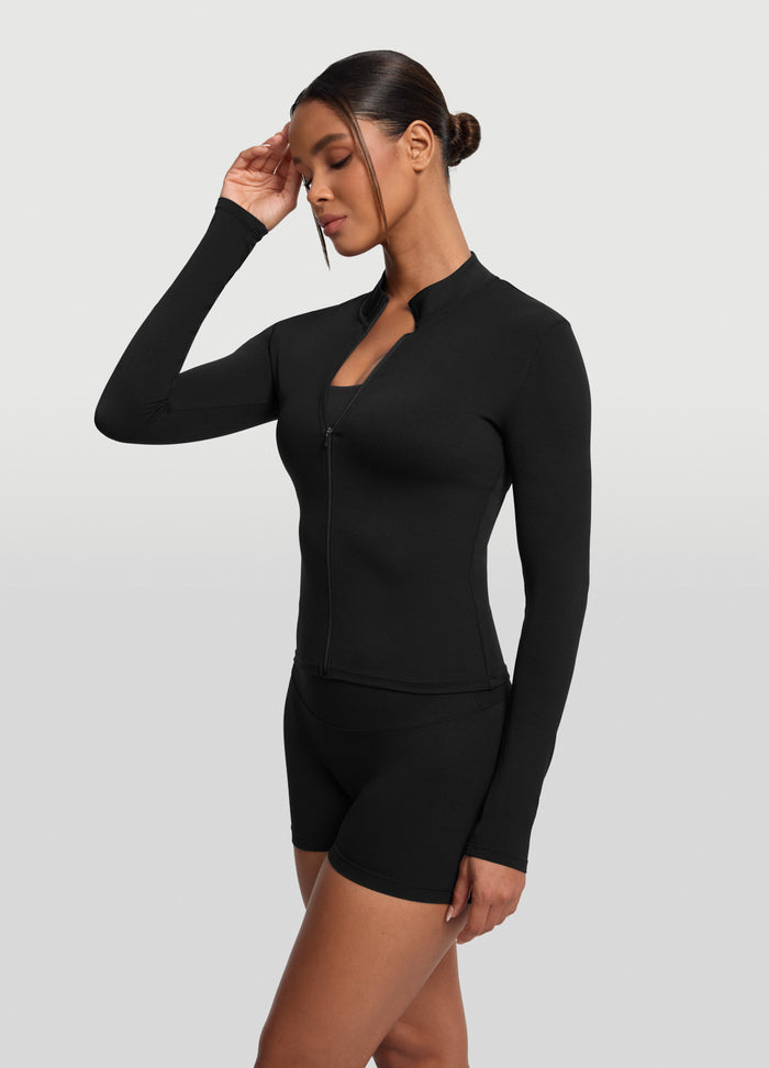 Sleek Zip-Up Long Sleeve Jacket