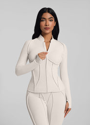 Contour Zip-Up Long Sleeve Top