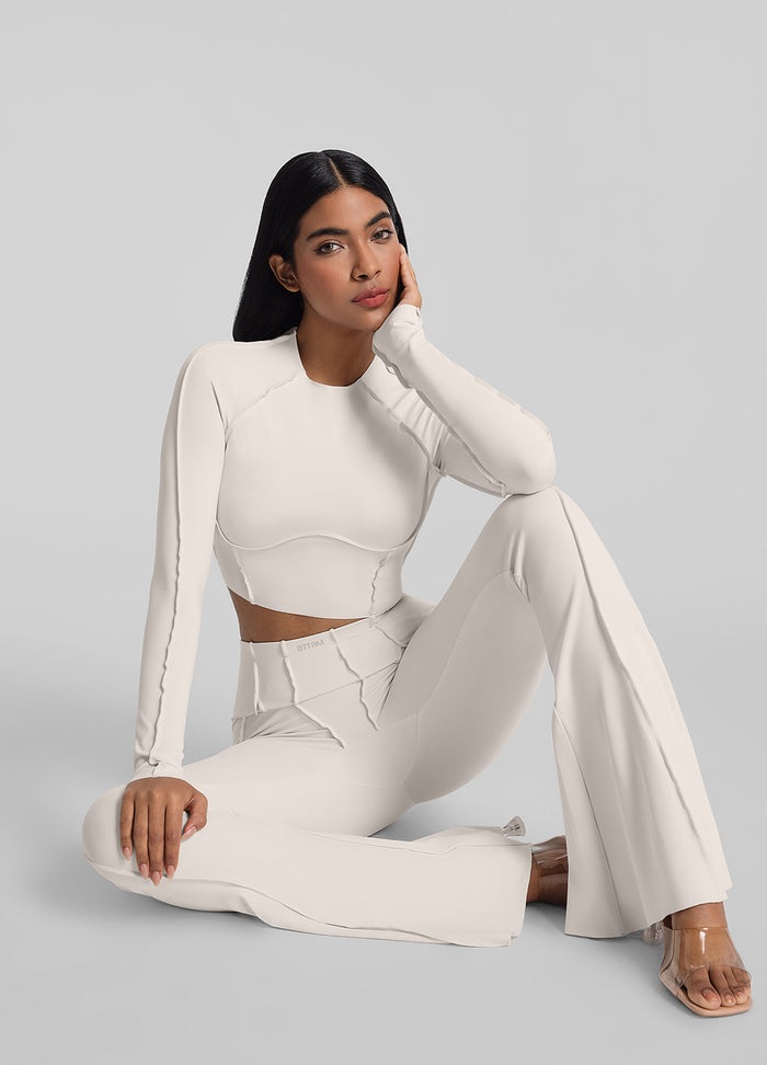 Contour Stitch Long Sleeve Crop