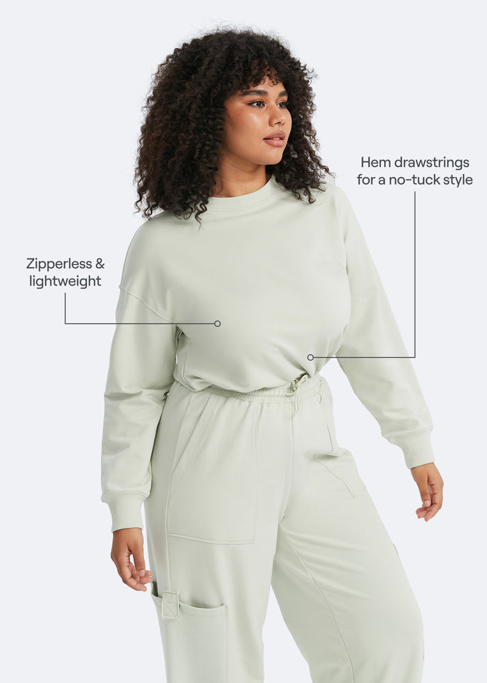 Cropped Sweatshirt mit Kordelzug